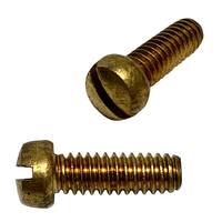 FIMS1434B 1/4"-20 X 3/4" Fillister Head, Slotted, Machine Screw, Coarse, Brass